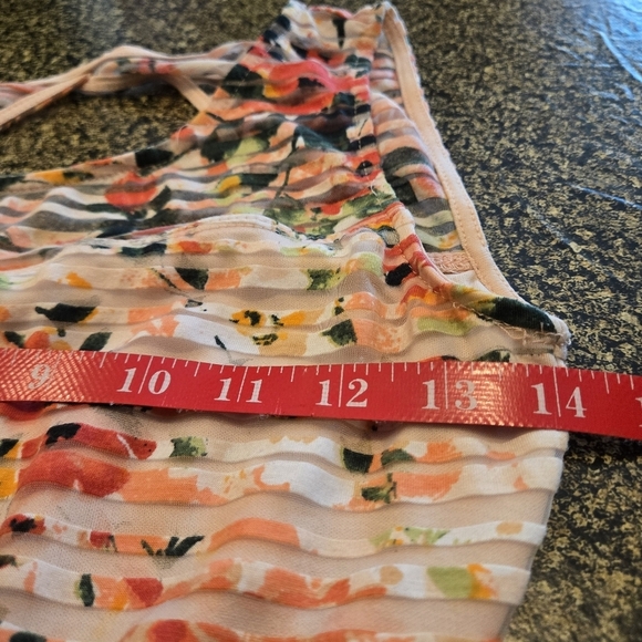 Trixxi Multicolored Halter Sundress Mini Semi Sheer Overlay Fit & Flare Junior 3 - Picture 9 of 14